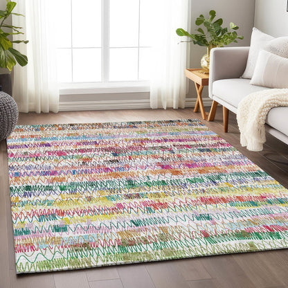 Premium Machine Washable Mayfield AMF850 Green 2'6" x 3'10" Rug