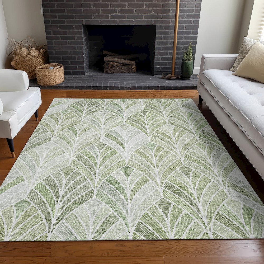 Premium Machine Washable Mayfield AMF851 Sage 2'6" x 3'10" Rug