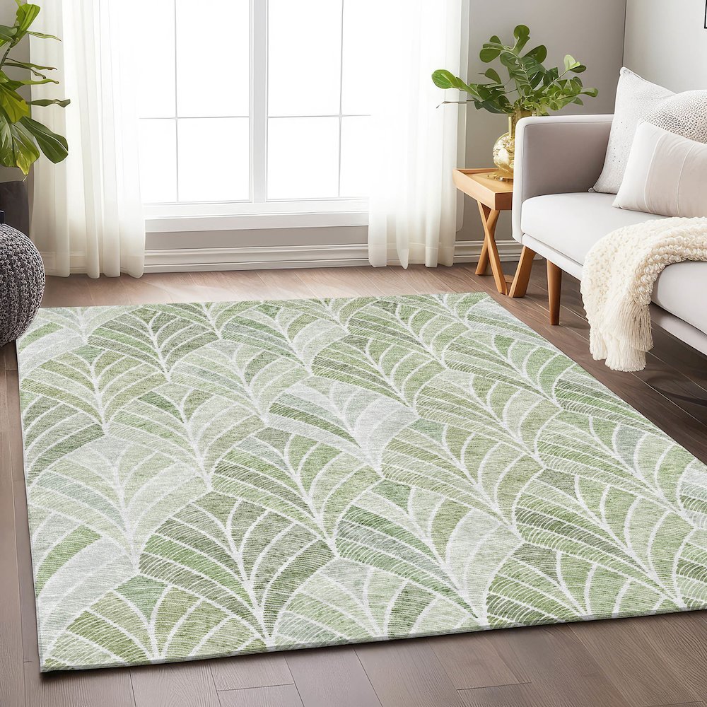 Premium Machine Washable Mayfield AMF851 Sage 2'6" x 3'10" Rug