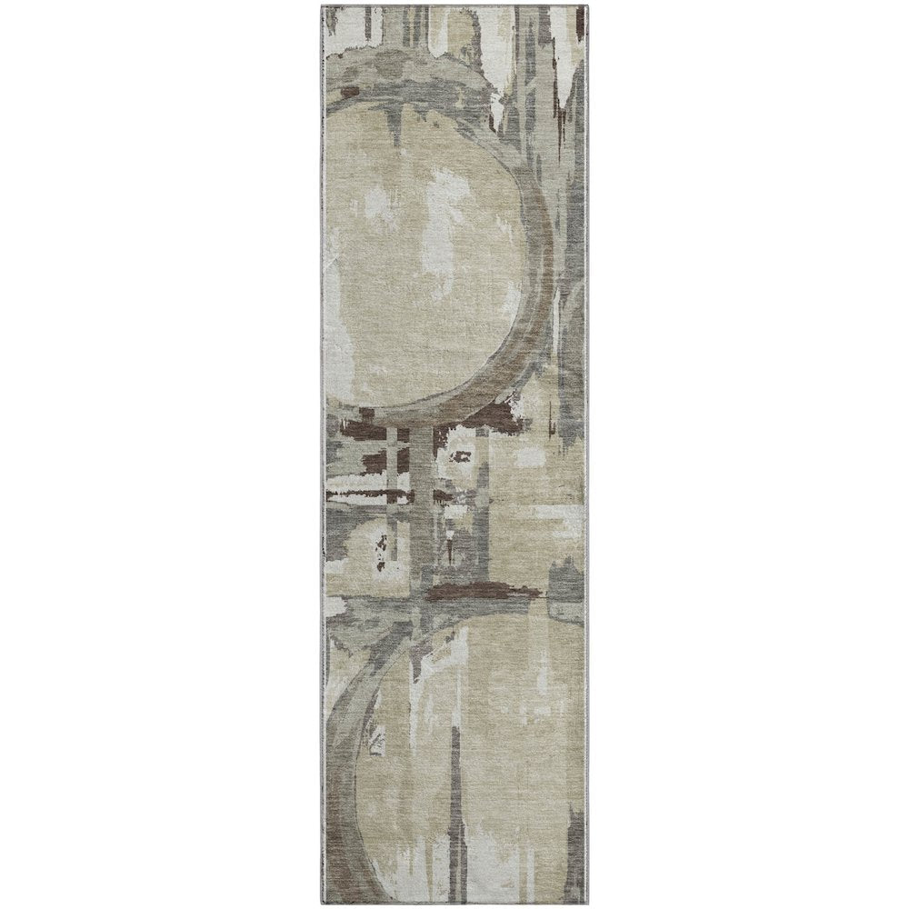 Premium Machine Washable Mayfield AMF855 Tan 2'3" x 7'6" Runner Rug