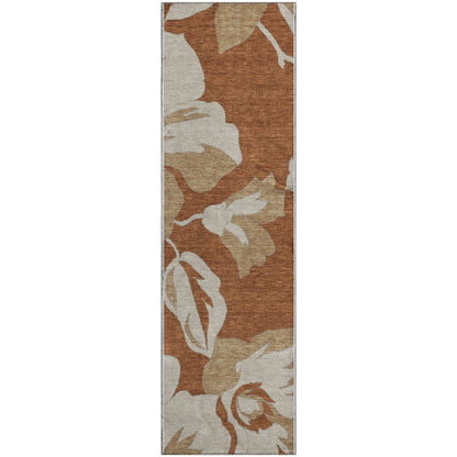 Premium Machine Washable Mayfield AMF857 Terracotta 2'3" x 7'6" Runner Rug