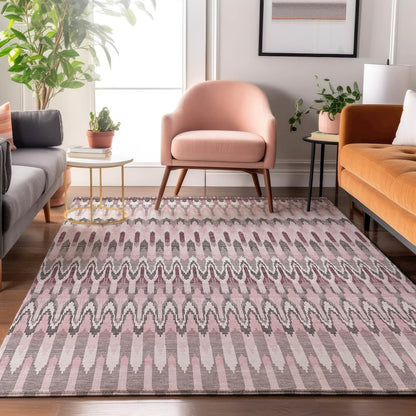 Premium Machine Washable Mayfield AMF860 Pink 2'6" x 3'10" Rug