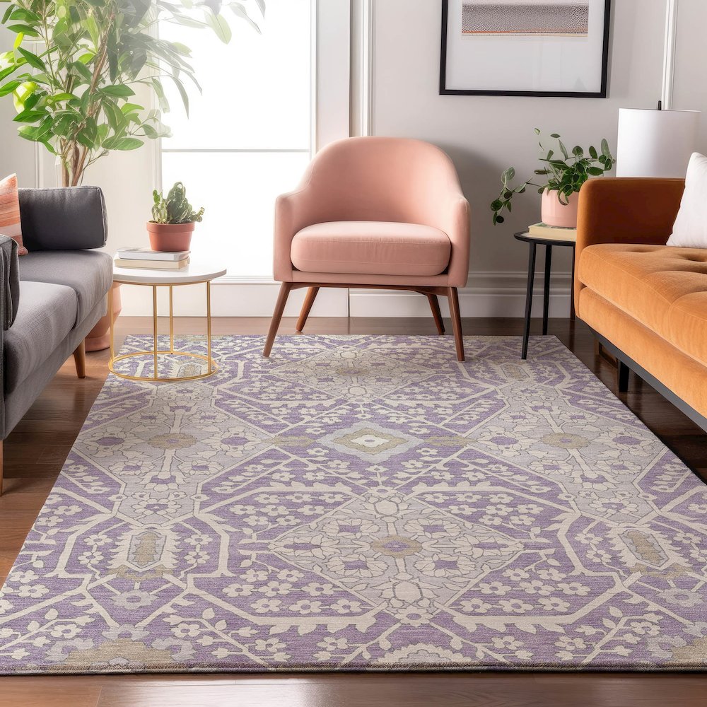 Premium Machine Washable Mayfield AMF863 Lavender 2'6" x 3'10" Rug