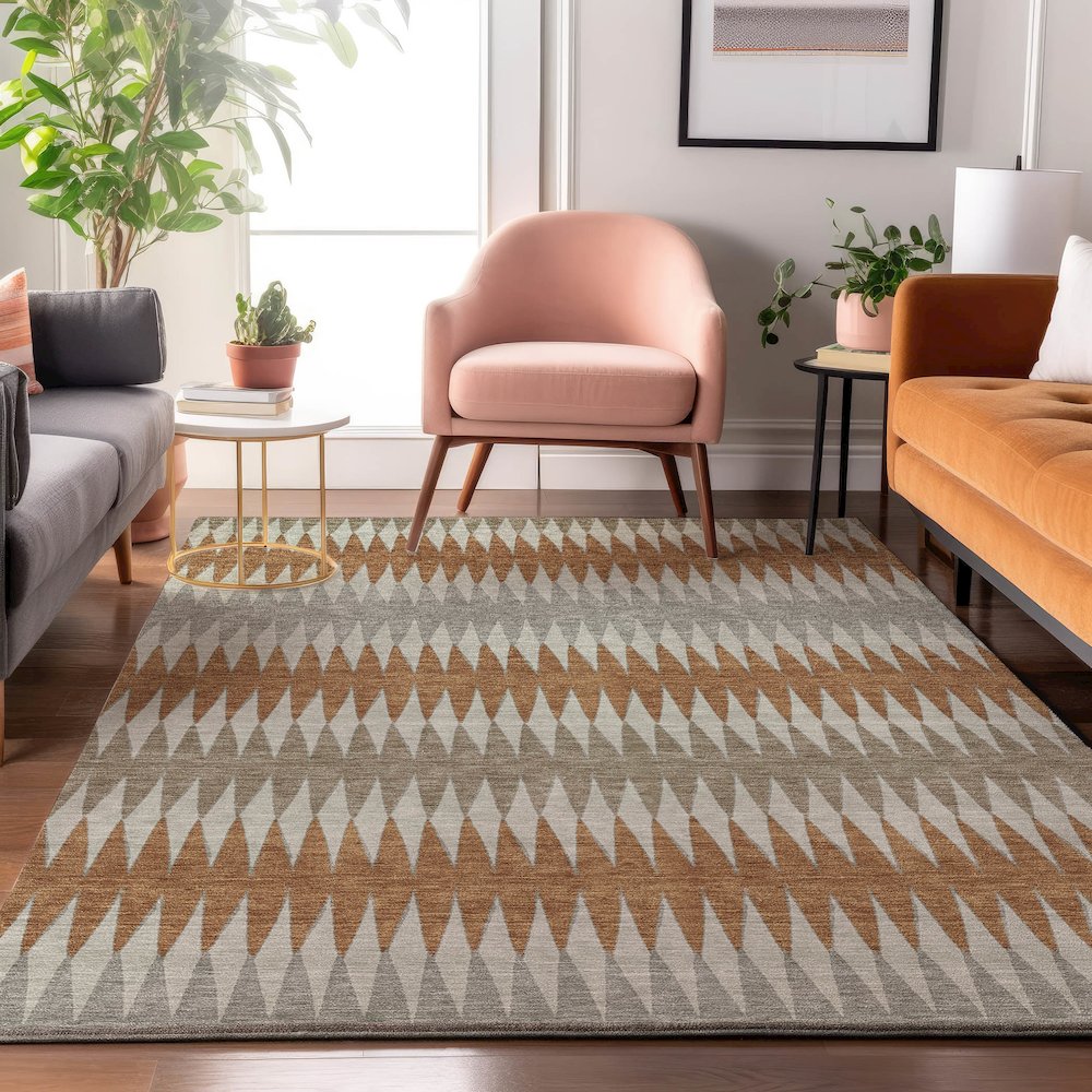 Premium Machine Washable Mayfield AMF867 Paprika 2'6" x 3'10" Rug