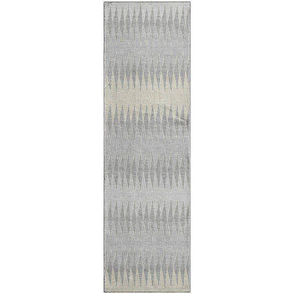 Premium Machine Washable Mayfield AMF867 Silver 2'3" x 7'6" Runner Rug
