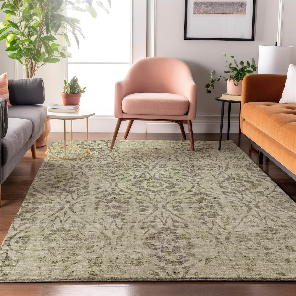 Premium Machine Washable Mayfield AMF868 Aloe 2'6" x 3'10" Rug