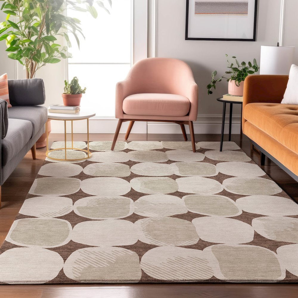 Premium Machine Washable Mayfield AMF870 Brown 2'6" x 3'10" Rug