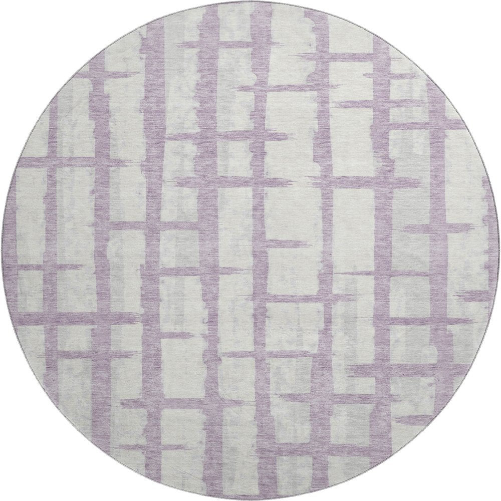 Premium Machine Washable Mayfield AMF872 Lavender 8' x 8' Round Rug
