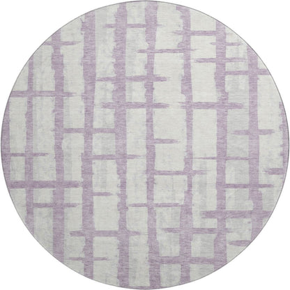 Premium Machine Washable Mayfield AMF872 Lavender 8' x 8' Round Rug