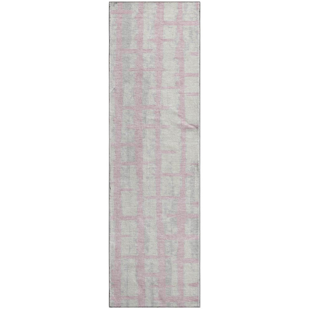 Premium Machine Washable Mayfield AMF872 Pink 2'3" x 7'6" Runner Rug