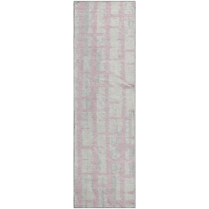 Premium Machine Washable Mayfield AMF872 Pink 2'3" x 7'6" Runner Rug