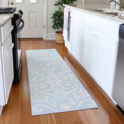 Premium Machine Washable Mayfield AMF875 Sky 2'3" x 7'6" Runner Rug