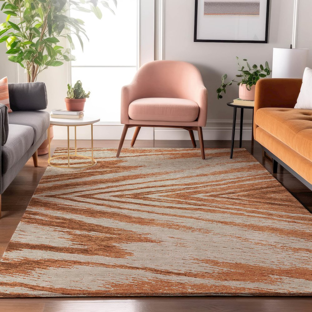 Premium Machine Washable Mayfield AMF876 Paprika 2'6" x 3'10" Rug