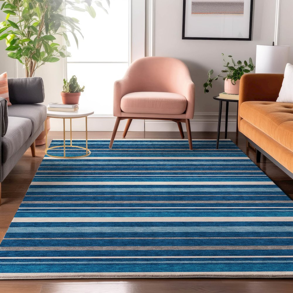 Premium Machine Washable Mayfield AMF879 Denim 2'6" x 3'10" Rug