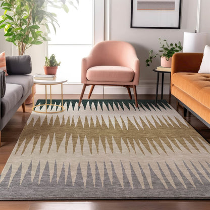 Premium Machine Washable Mayfield AMF886 Charcoal 2'6" x 3'10" Rug