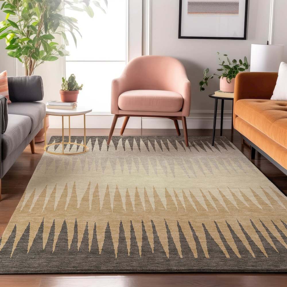 Premium Machine Washable Mayfield AMF886 Taupe 2'6" x 3'10" Rug