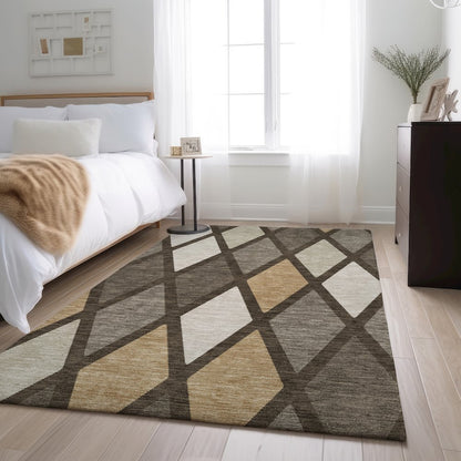 Premium Machine Washable Mayfield AMF887 Brown 2'6" x 3'10" Rug