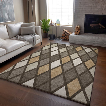 Premium Machine Washable Mayfield AMF887 Brown 2'6" x 3'10" Rug