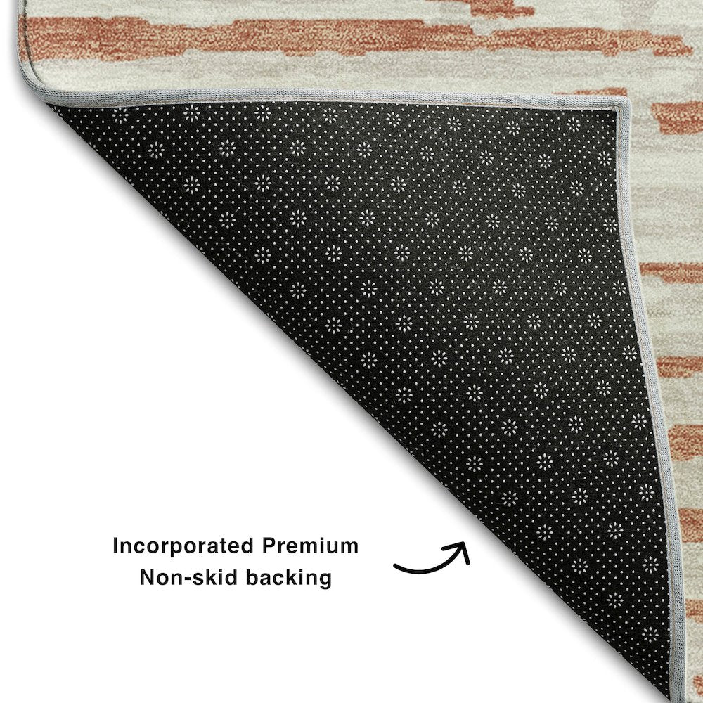 Premium Machine Washable Mayfield AMF888 Coral 1'8" x 2'6" Rug