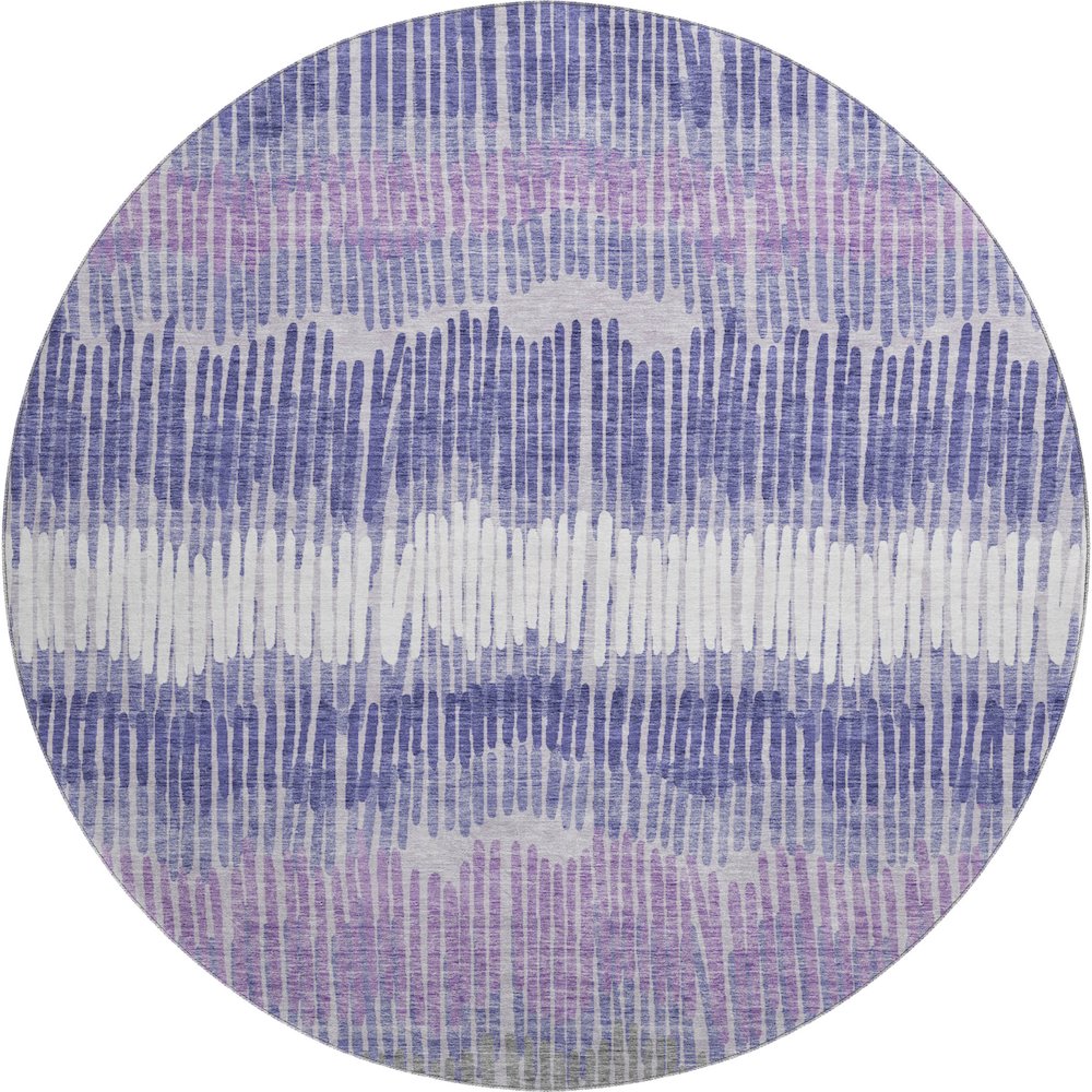Premium Machine Washable Mayfield AMF889 Purple 8' x 8' Round Rug