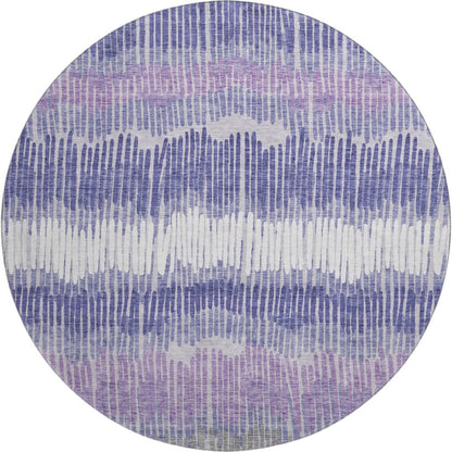 Premium Machine Washable Mayfield AMF889 Purple 8' x 8' Round Rug