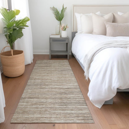 Premium Machine Washable Mayfield AMF896 Taupe 2'3" x 7'6" Runner Rug