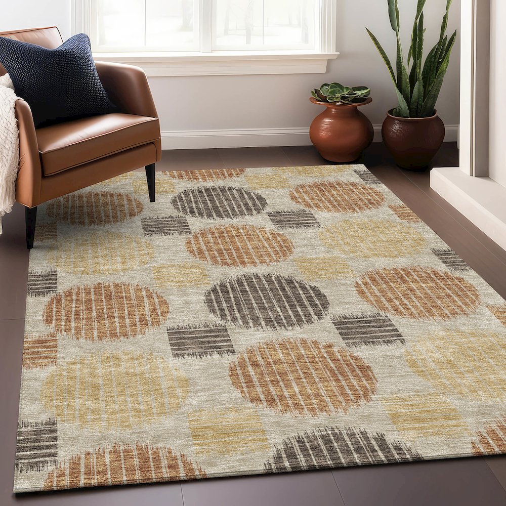 Premium Machine Washable Mayfield AMF900 Tan 2'6" x 3'10" Rug