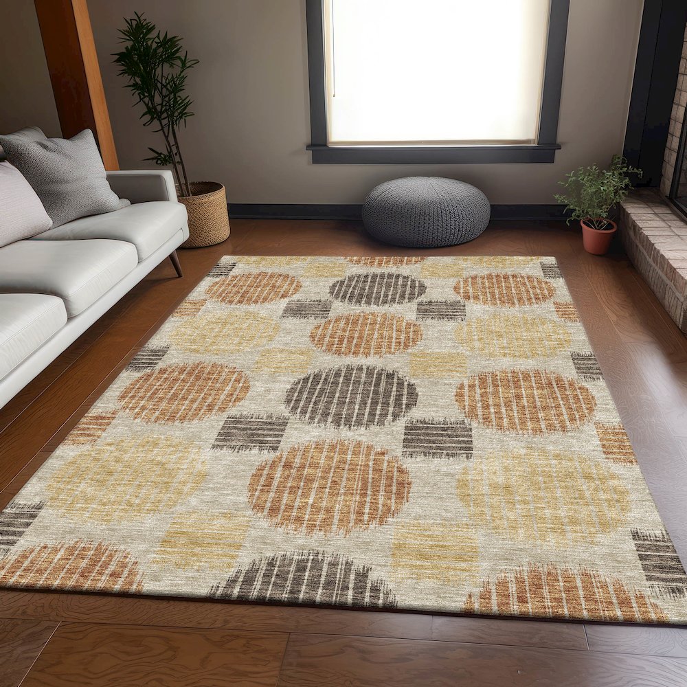 Premium Machine Washable Mayfield AMF900 Tan 2'6" x 3'10" Rug