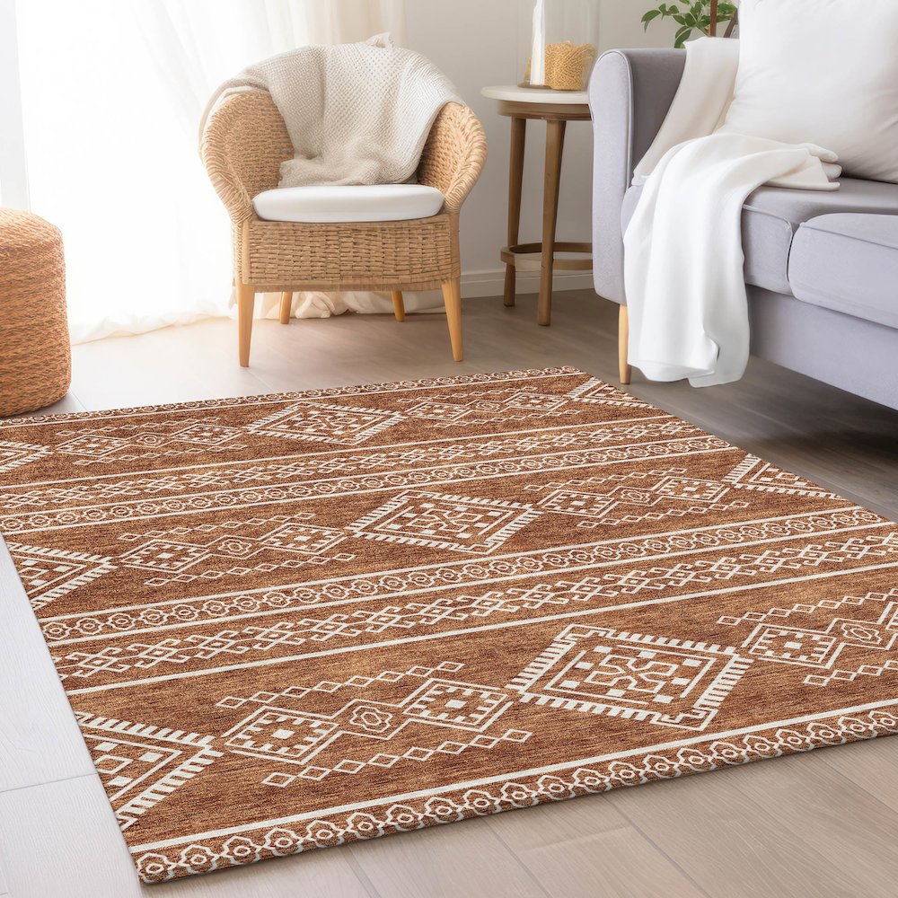Premium Machine Washable Mayfield AMF901 Paprika 2'6" x 3'10" Rug