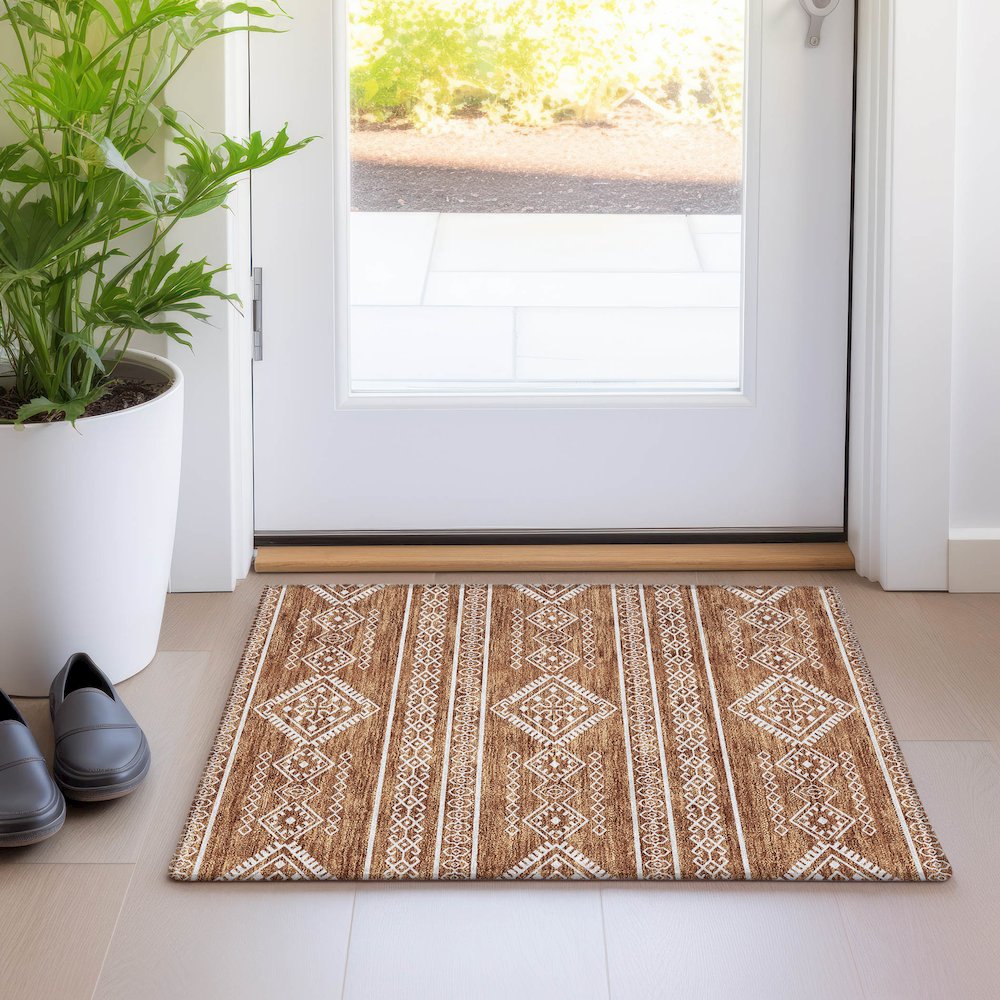 Premium Machine Washable Mayfield AMF901 Paprika 1'8" x 2'6" Rug
