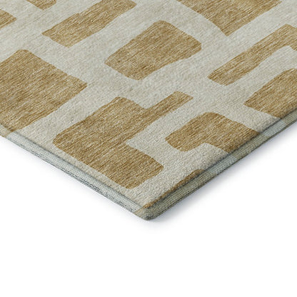 Premium Machine Washable Mayfield AMF903 Gold 1'8" x 2'6" Rug