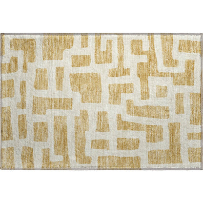 Premium Machine Washable Mayfield AMF903 Gold 1'8" x 2'6" Rug