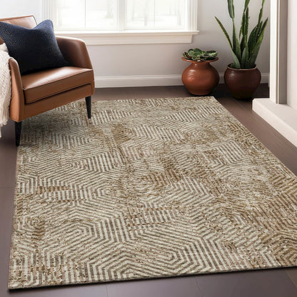 Premium Machine Washable Mayfield AMF912 Mocha 2'6" x 3'10" Rug