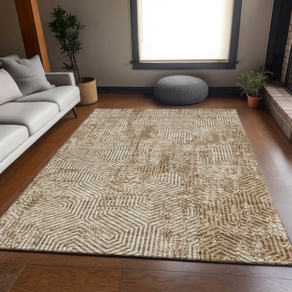 Premium Machine Washable Mayfield AMF912 Mocha 2'6" x 3'10" Rug
