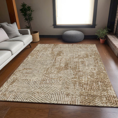 Premium Machine Washable Mayfield AMF912 Mocha 2'6" x 3'10" Rug