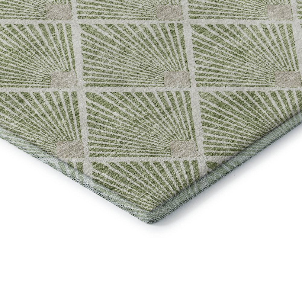 Premium Machine Washable Mayfield AMF914 Green 1'8" x 2'6" Rug