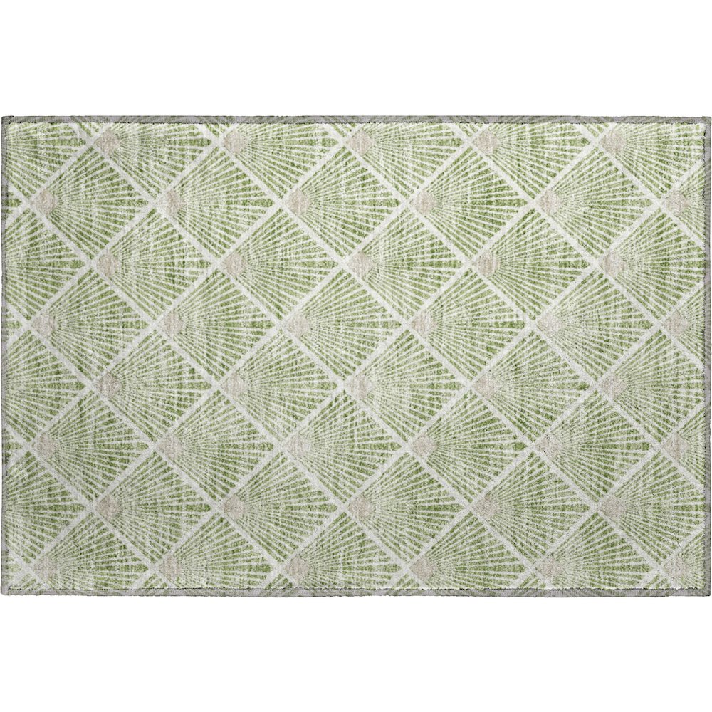 Premium Machine Washable Mayfield AMF914 Green 1'8" x 2'6" Rug