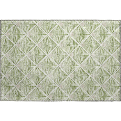 Premium Machine Washable Mayfield AMF914 Green 1'8" x 2'6" Rug
