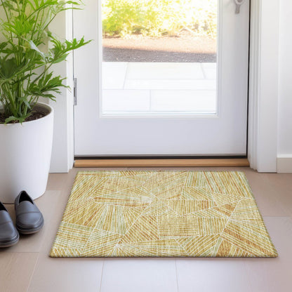 Premium Machine Washable Mayfield AMF915 Gold 1'8" x 2'6" Rug