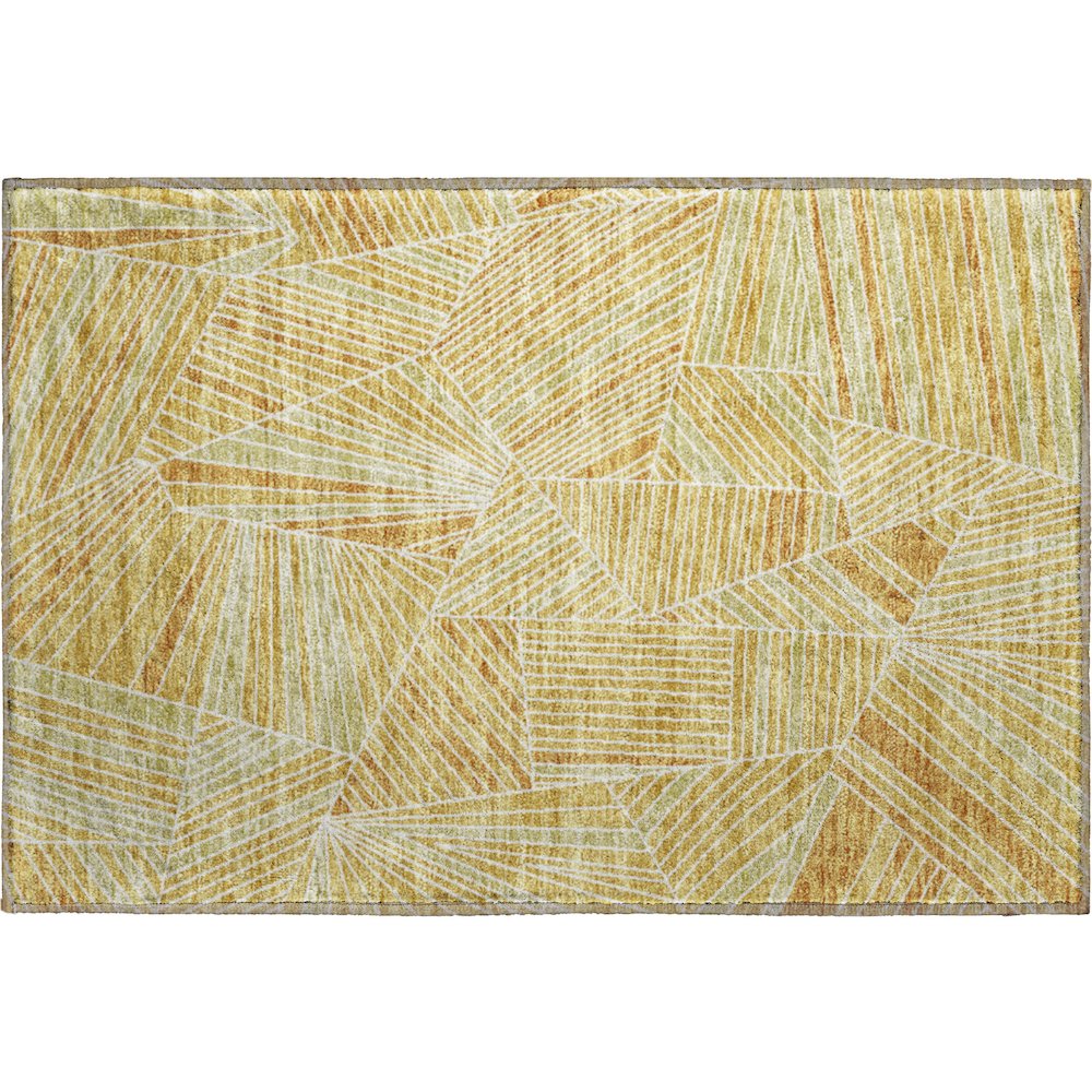 Premium Machine Washable Mayfield AMF915 Gold 1'8" x 2'6" Rug