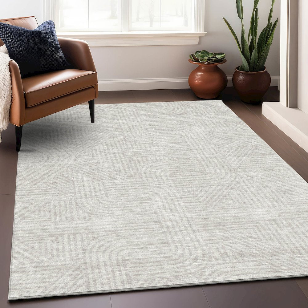 Premium Machine Washable Mayfield AMF917 Ivory 2'6" x 3'10" Rug