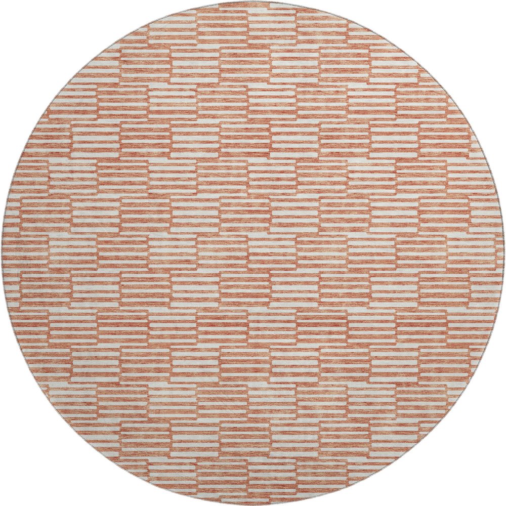 Premium Machine Washable Mayfield AMF918 Salmon 8' x 8' Round Rug