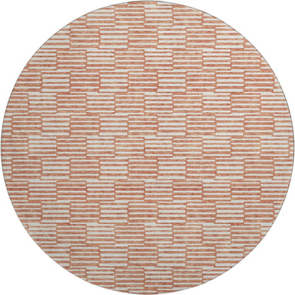 Premium Machine Washable Mayfield AMF918 Salmon 8' x 8' Round Rug