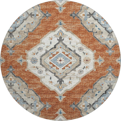 Premium Machine Washable Mayfield  Clay 8' x 8' Round Rug