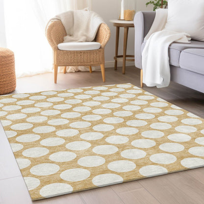 Premium Machine Washable Mayfield AMF921 Gold 2'6" x 3'10" Rug