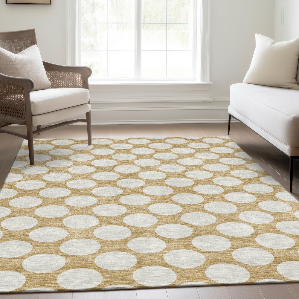 Premium Machine Washable Mayfield AMF921 Gold 2'6" x 3'10" Rug