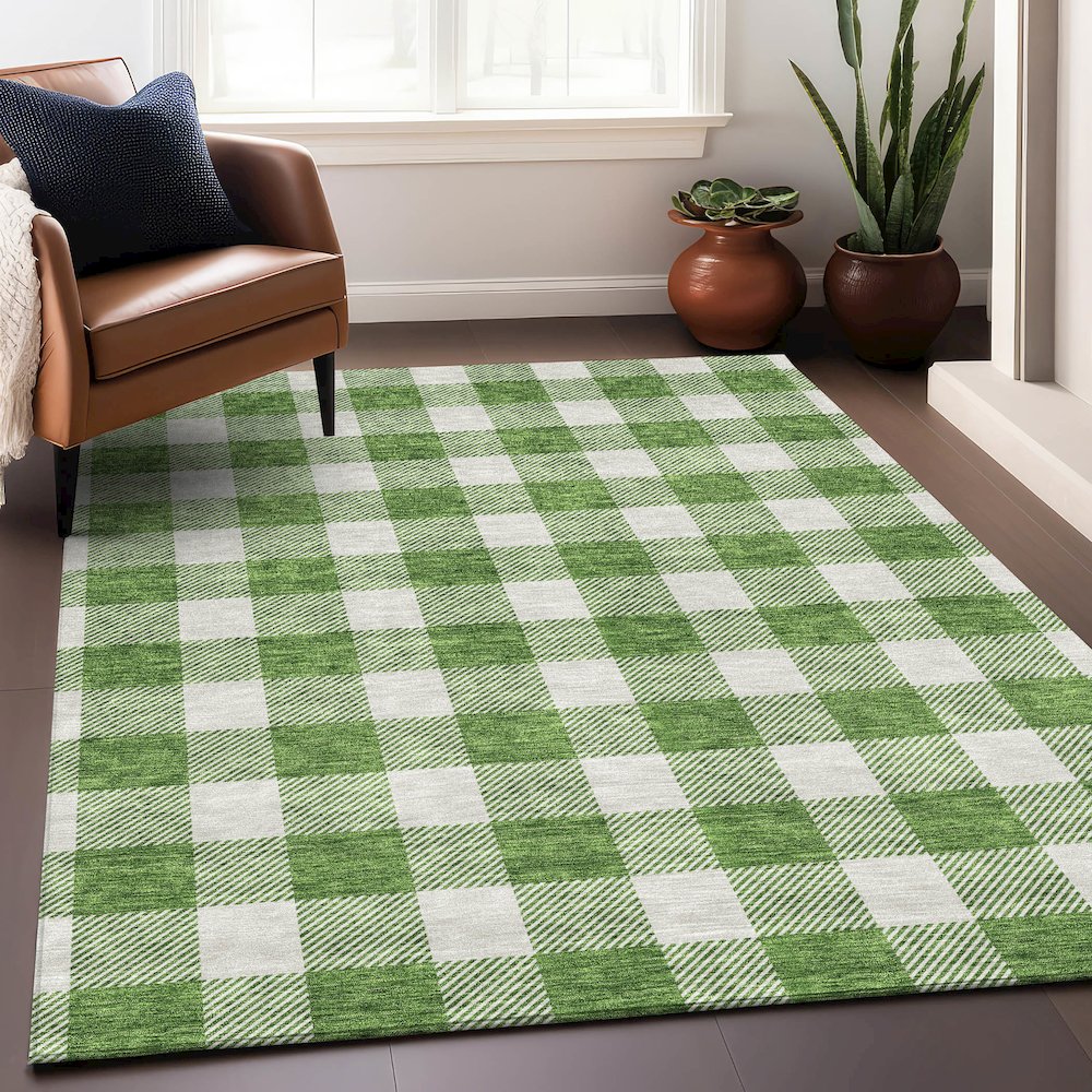 Premium Machine Washable Mayfield AMF923 Green 2'6" x 3'10" Rug