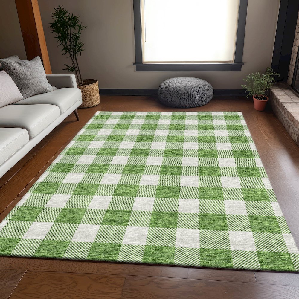 Premium Machine Washable Mayfield AMF923 Green 2'6" x 3'10" Rug