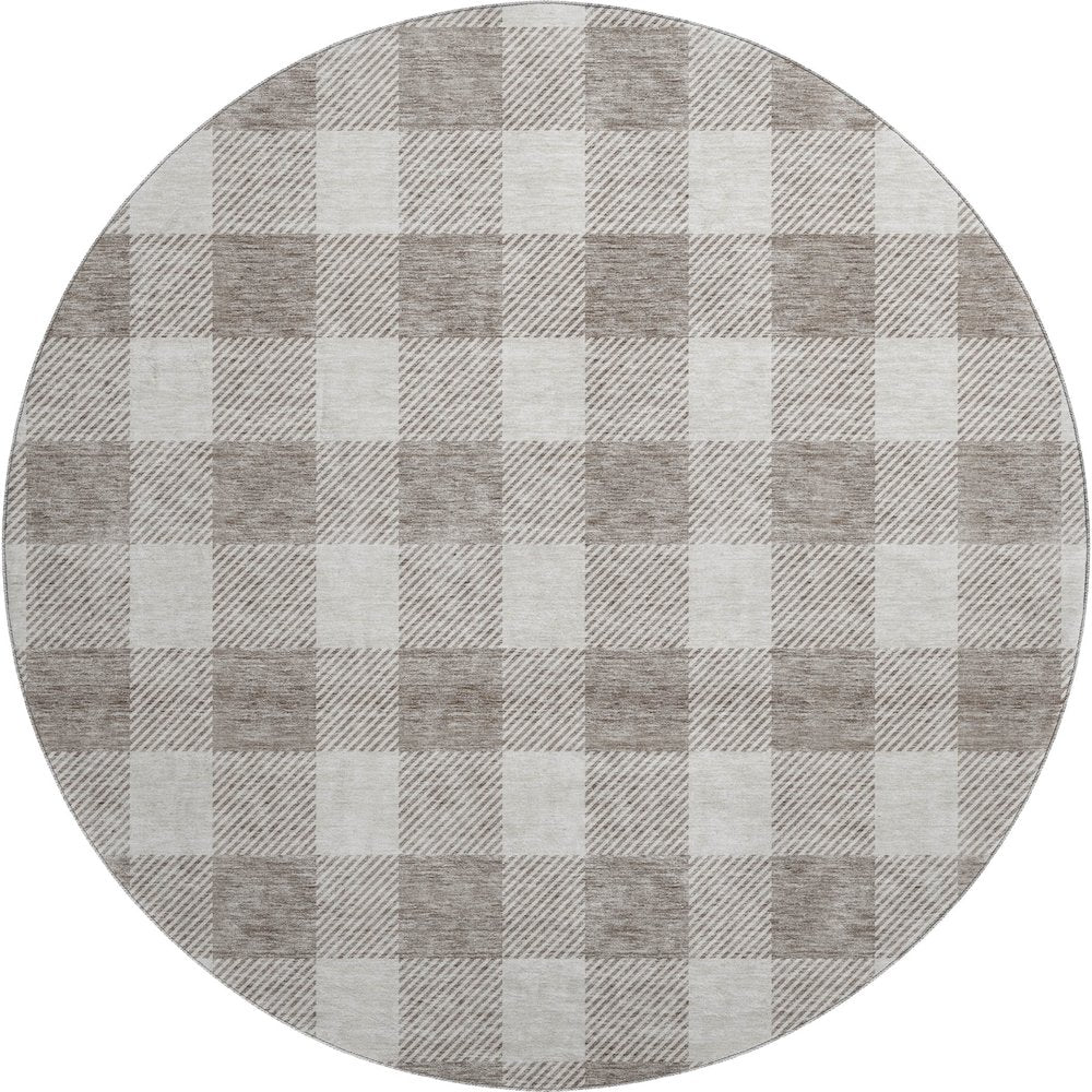 Premium Machine Washable Mayfield AMF923 Taupe 8' x 8' Round Rug