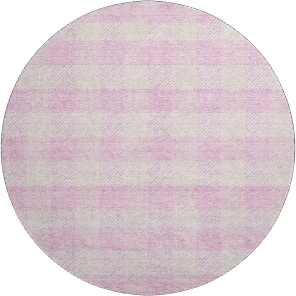 Premium Machine Washable Mayfield AMF924 Pink 8' x 8' Round Rug